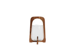 Hurricane Ø21,5x35 cm ANOSY glass clear+wood natural