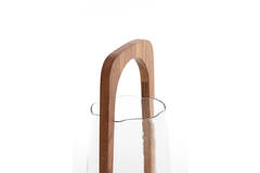Hurricane Ø21,5x35 cm ANOSY glass clear+wood natural