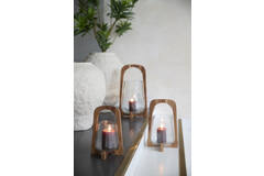 Hurricane Ø21,5x35 cm ANOSY glass clear+wood natural