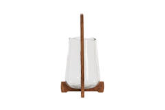 Hurricane Ø26x48 cm ANOSY glass clear+wood natural