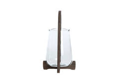 Hurricane Ø26x48 cm ANOSY glass clear+wood matt dark brown