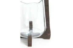 Hurricane Ø26x48 cm ANOSY glass clear+wood matt dark brown