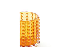 Theelicht Ø9,5x10 cm BUBLINA glas oranje