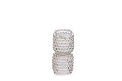 Tealight on base Ø9x16 cm BUBLINI glass light grey