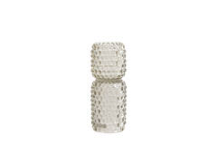 Tealight on base Ø9x20,5 cm BUBLINI glass light grey