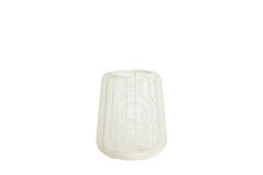 Hurricane Ø18x21 cm ADETA matt cream+glass