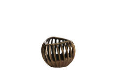 Tealight Ø16x12 cm CHALCO antique bronze+black