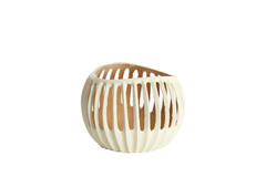 Tealight Ø19x15 cm CHALCO cream+gold