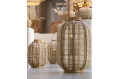 Hurricane Ø26x35,5 cm CIVENNA raffia natural+wood natural