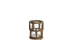 Tealight Ø10x12 cm ALIMOS dark brown+glass