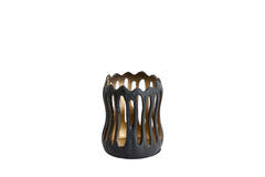Tealight Ø11x13 cm TIVOLI black+gold