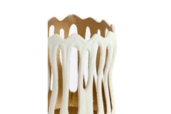 Tealight Ø13x16 cm TIVOLI cream+gold