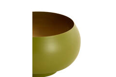 Tealight Ø15x9 cm RAPALLO matt olive green+gold