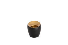 Theelicht Ø9x9 cm VEROLI mat zwart+goud