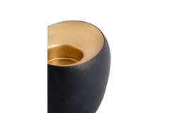 Theelicht Ø9x9 cm VEROLI mat zwart+goud