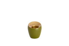 Tealight Ø9x9 cm VEROLI matt olive green+gold
