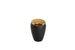 Tealight Ø9x12 cm VEROLI matt black+gold