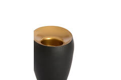 Tealight Ø9x12 cm VEROLI matt black+gold