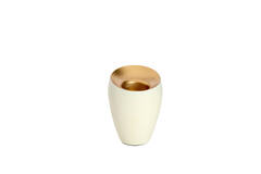 Tealight Ø9x12 cm VEROLI matt cream+gold