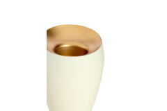 Tealight Ø9x12 cm VEROLI matt cream+gold