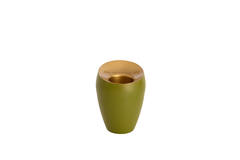 Tealight Ø9x12 cm VEROLI matt olive green+gold