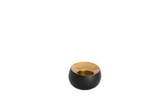Tealight Ø9x6 cm VEROLI matt black+gold