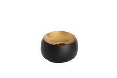 Tealight Ø15x10 cm VEROLI matt black+gold
