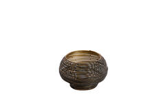 Tealight Ø12x8 cm URBINO matt black+gold