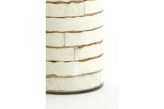 Tealight Ø14x20 cm DRONERI glass clear+cream