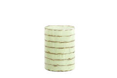 Tealight Ø14x20 cm DRONERI glass clear+mint green