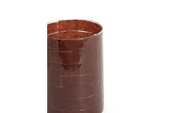 Tealight Ø14x20 cm DRONERI glass clear+dark brown