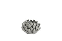 Tealight holder Ø10,5x7,5 cm SERINA porcelain silver