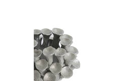 Tealight holder Ø10,5x7,5 cm DELARA porcelain silver