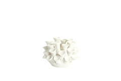 Tealight holder Ø10,5x7,5 cm DELARA porcelain cream