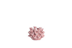 Tealight holder Ø10,5x7,5 cm DELARA porcelain red