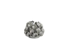 Tealight holder Ø10x8 cm SOREJA porcelain silver