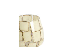 Tealight Ø11x11 cm KUALA glass clear+cream