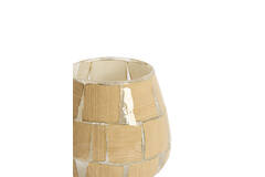 Tealight Ø11x11 cm KUALA glass clear+terra