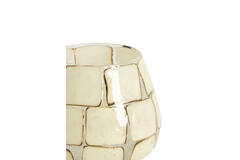 Tealight Ø14x14 cm KUALA glass clear+cream