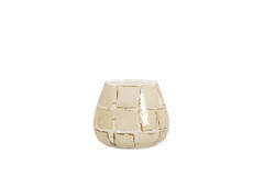 Tealight Ø14x14 cm KUALA glass clear+sand