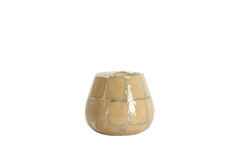 Tealight Ø14x14 cm KUALA glass clear+terra