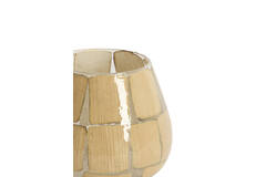 Tealight Ø14x14 cm KUALA glass clear+terra