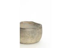 Tealight Ø9x6 cm SUNGAI glass matt antique grey-brown