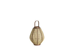Hurricane Ø32x40 cm LINOA linen brown+wood dark brown