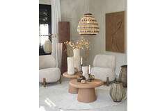 Hurricane Ø32x40 cm LINOA linen brown+wood dark brown