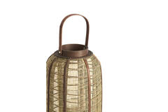 Hurricane Ø21x34,5 cm SEREIN linen brown+wood dark brown
