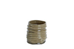 Tealight Ø10x11,5 cm MILYAN glass milky olive green