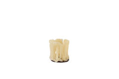 Tealight Ø10,5x11 cm MIRAY glass beige+dark brown