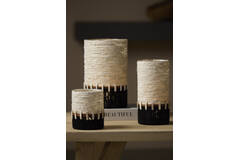 Tealight holder Ø15x25 cm MELORA cream+black