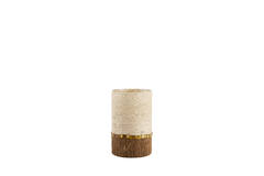 Tealight holder Ø15x25 cm MELORA cream+brown